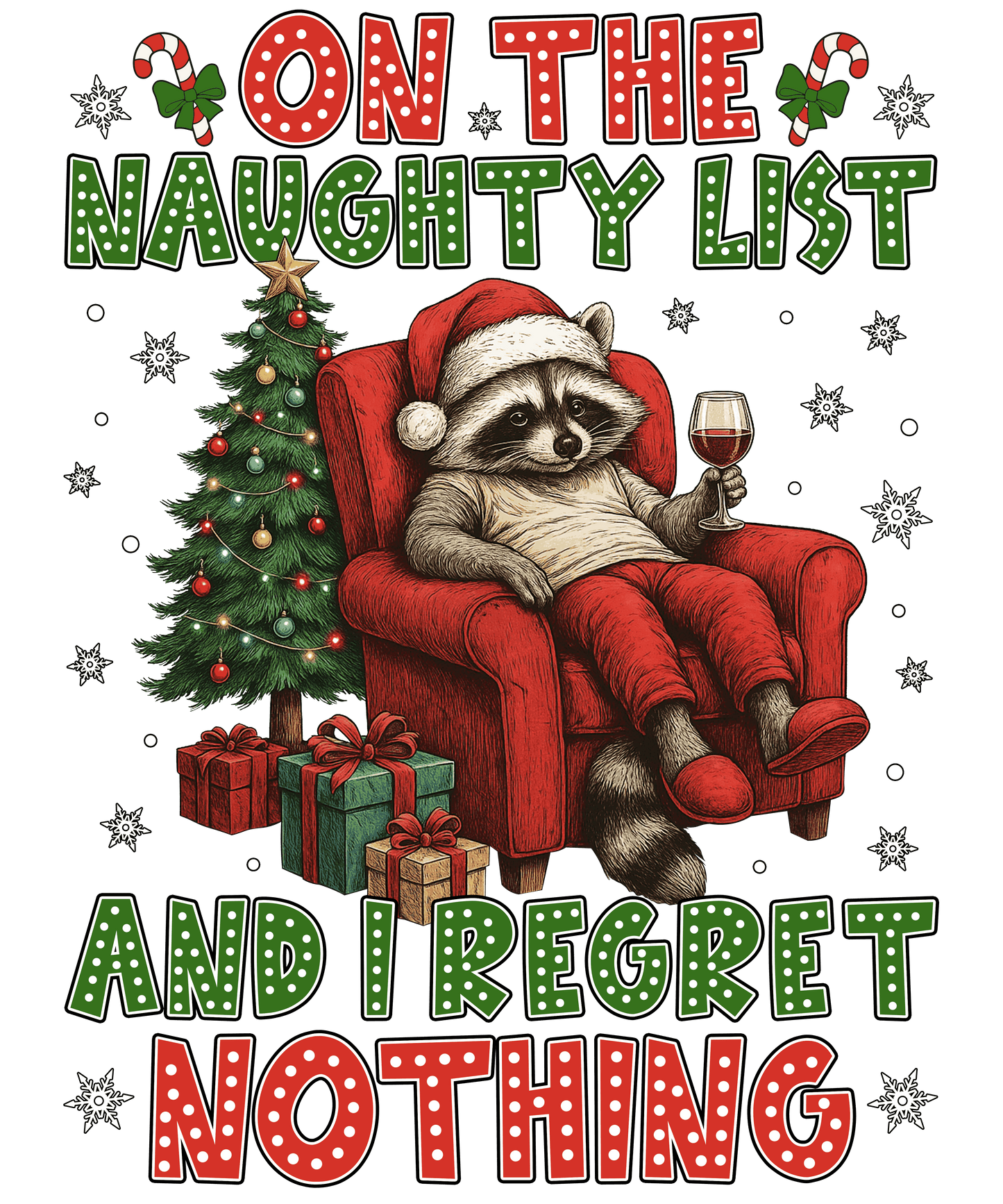 15 oz Coffee Mug – Raccoon “On the Naughty List and I Regret Nothing